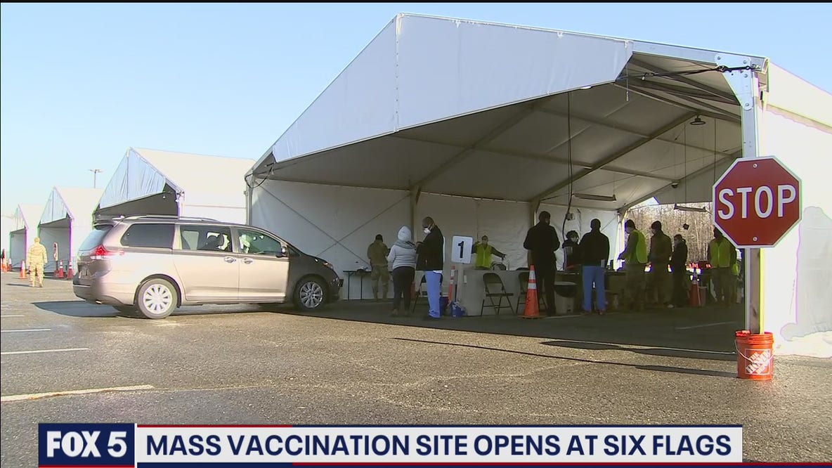 Mass vaccination site opens at Six Flags